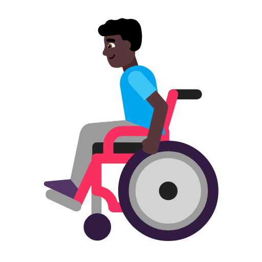 Man In Manual Wheelchair: Dark Skin Tone on Microsoft Fluent