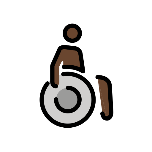Man In Manual Wheelchair: Dark Skin Tone on OpenMoji