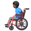 Man In Manual Wheelchair: Dark Skin Tone on Samsung