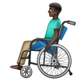 Man In Manual Wheelchair: Dark Skin Tone on WhatsApp