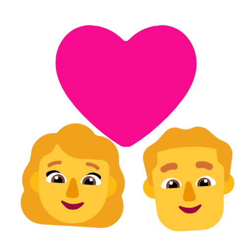 Couple With Heart: Woman, Man on Microsoft Fluent