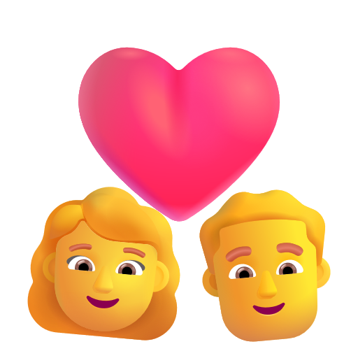 Couple With Heart: Woman, Man on Microsoft 3D