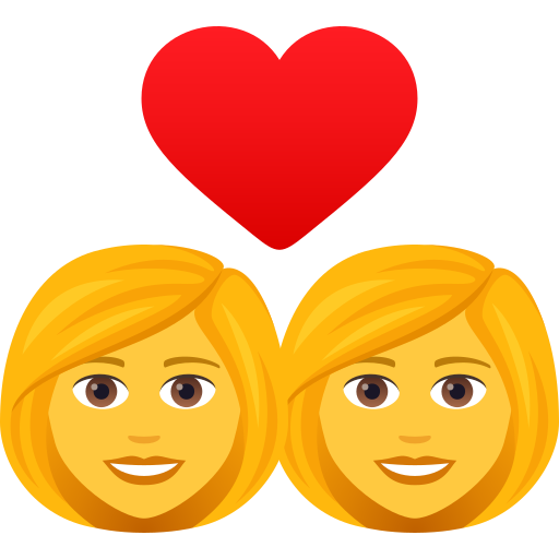 Couple With Heart: Woman, Woman on JoyPixels