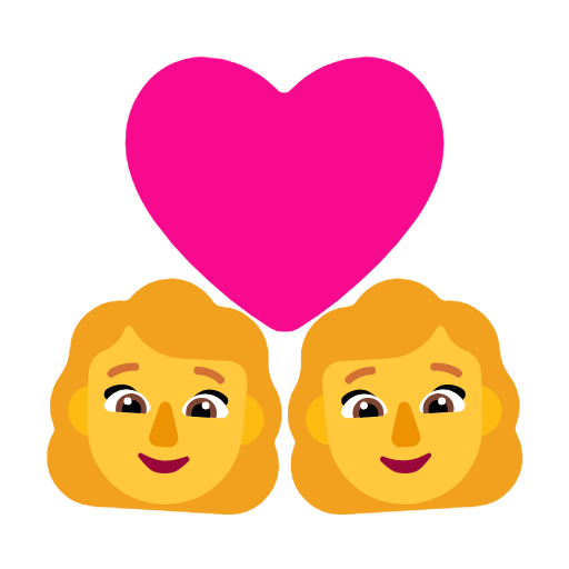 Couple With Heart: Woman, Woman on Microsoft Fluent