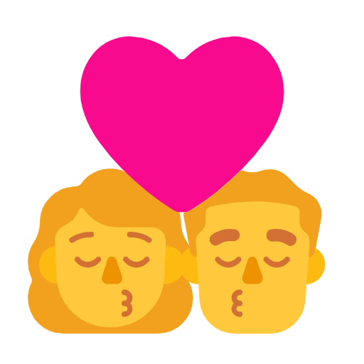 Kiss: Woman, Man on Microsoft Fluent