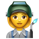 Woman Factory Worker on WhatsApp