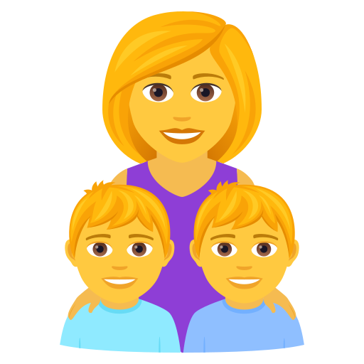 Family: Woman, Boy, Boy on JoyPixels
