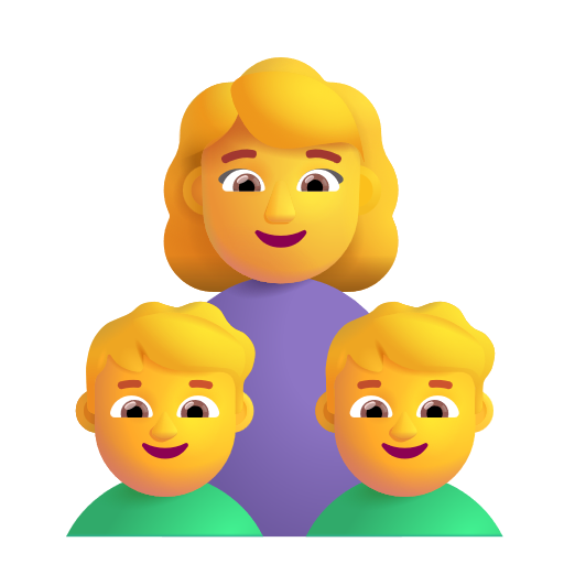 Family: Woman, Boy, Boy on Microsoft 3D