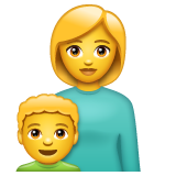 Family: Woman, Boy on WhatsApp