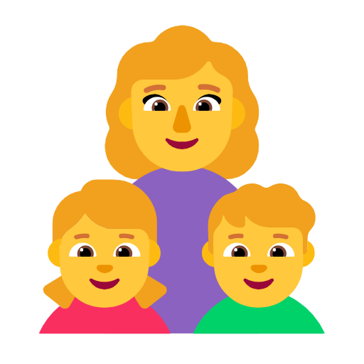Family: Woman, Girl, Boy on Microsoft Fluent