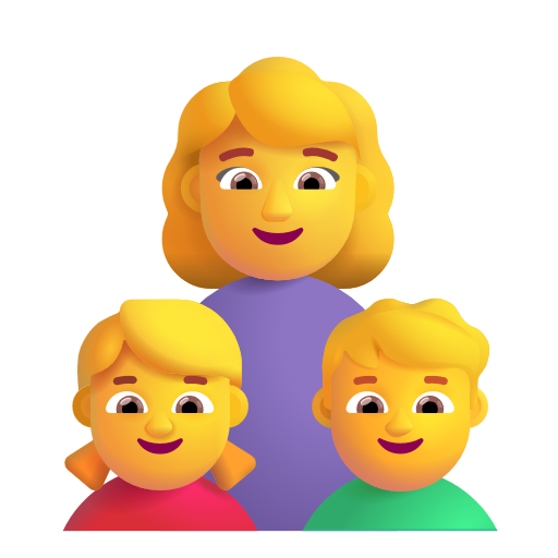 Family: Woman, Girl, Boy on Microsoft 3D