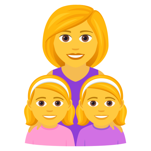 Family: Woman, Girl, Girl on JoyPixels