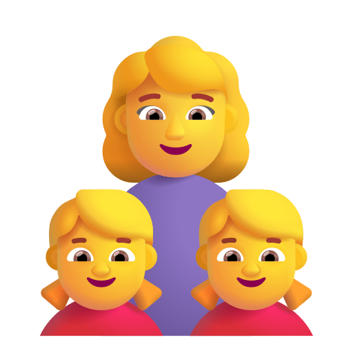 Family: Woman, Girl, Girl on Microsoft 3D