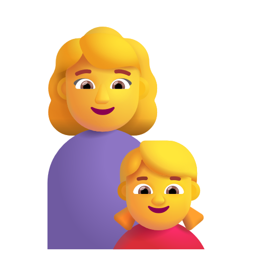 Family: Woman, Girl on Microsoft 3D