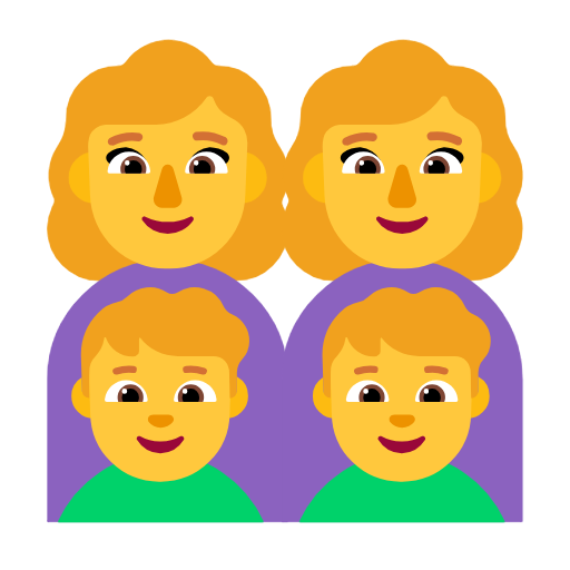 Family: Woman, Woman, Boy, Boy on Microsoft Fluent