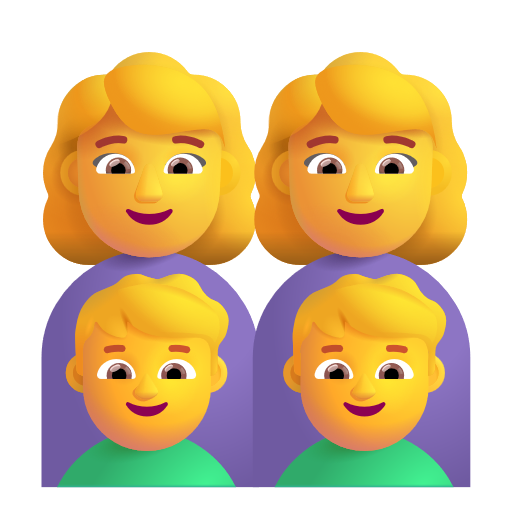 Family: Woman, Woman, Boy, Boy on Microsoft 3D