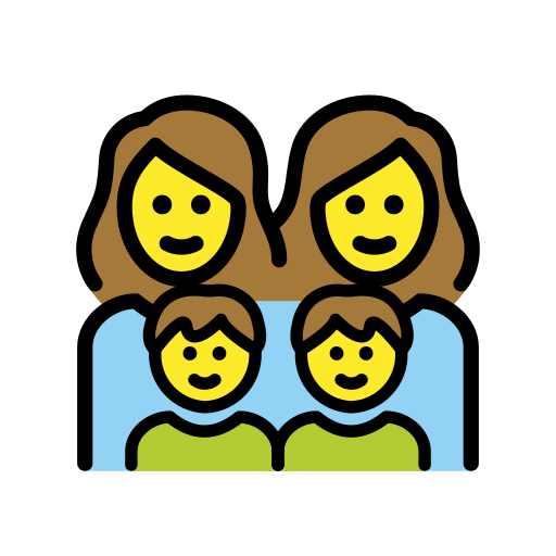 Family: Woman, Woman, Boy, Boy on OpenMoji