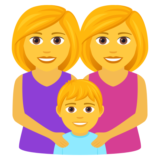 Family: Woman, Woman, Boy on JoyPixels
