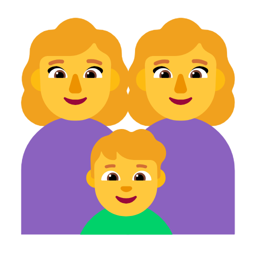 Family: Woman, Woman, Boy on Microsoft Fluent