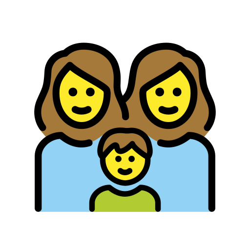 Family: Woman, Woman, Boy on OpenMoji