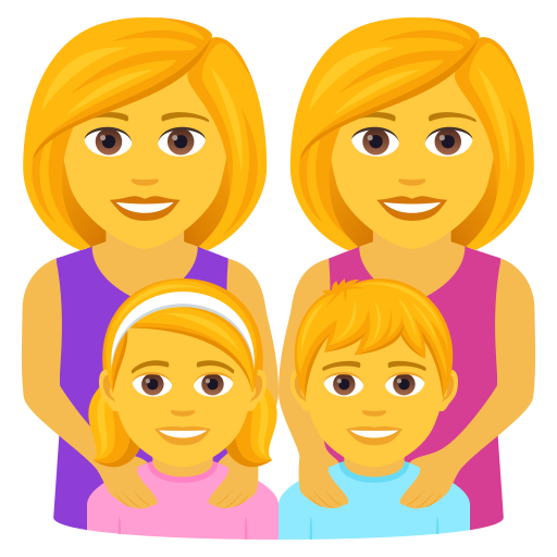 Family: Woman, Woman, Girl, Boy on JoyPixels