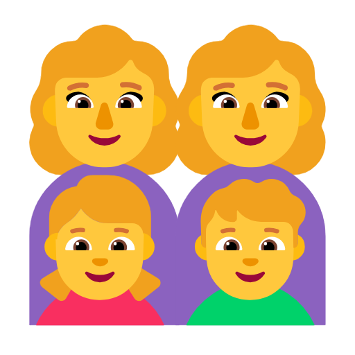Family: Woman, Woman, Girl, Boy on Microsoft Fluent