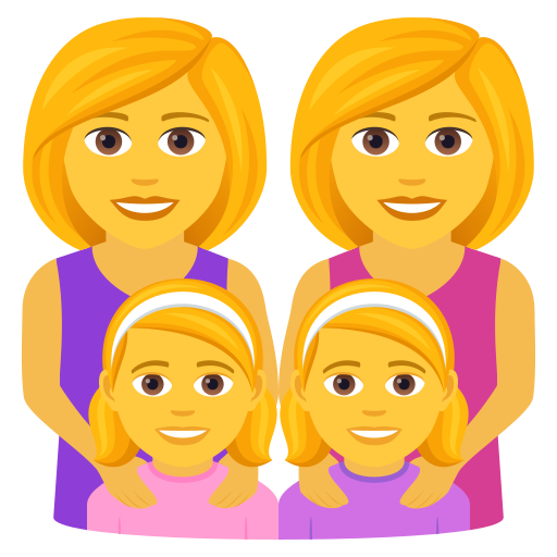 Family: Woman, Woman, Girl, Girl on JoyPixels