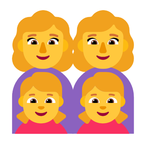 Family: Woman, Woman, Girl, Girl on Microsoft Fluent