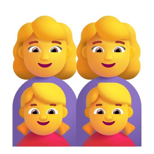 Family: Woman, Woman, Girl, Girl on Microsoft 3D