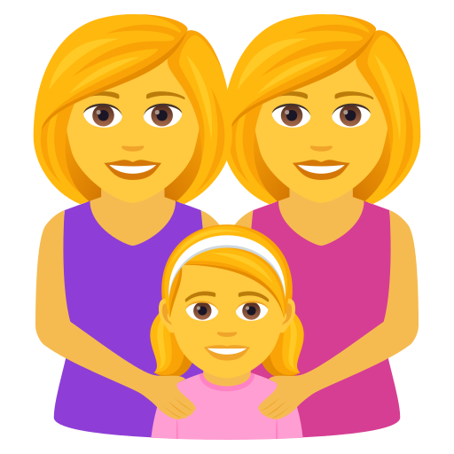Family: Woman, Woman, Girl on JoyPixels