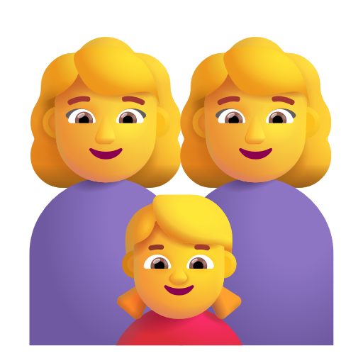 Family: Woman, Woman, Girl on Microsoft 3D