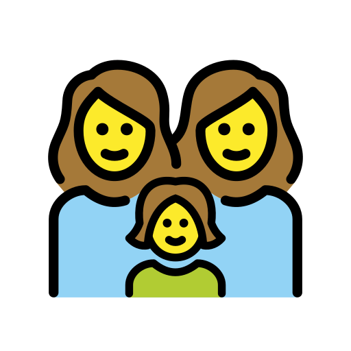 Family: Woman, Woman, Girl on OpenMoji
