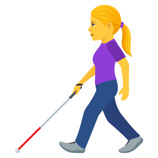 Woman With White Cane on JoyPixels