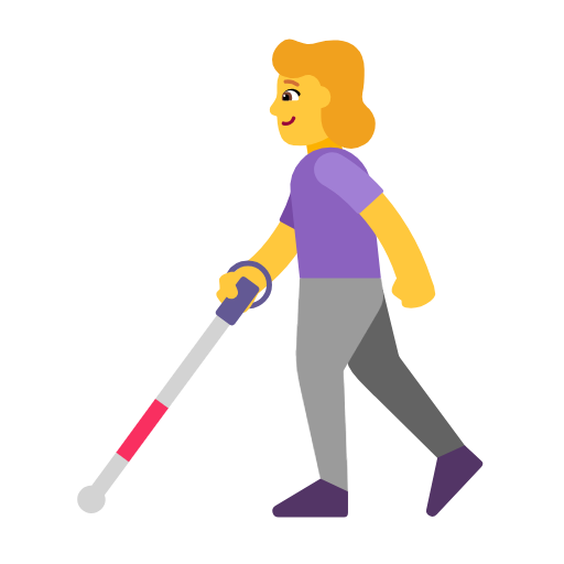 Woman With White Cane on Microsoft Fluent