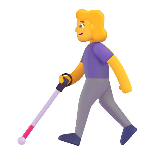 Woman With White Cane on Microsoft 3D
