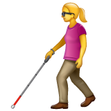 Woman With White Cane on WhatsApp