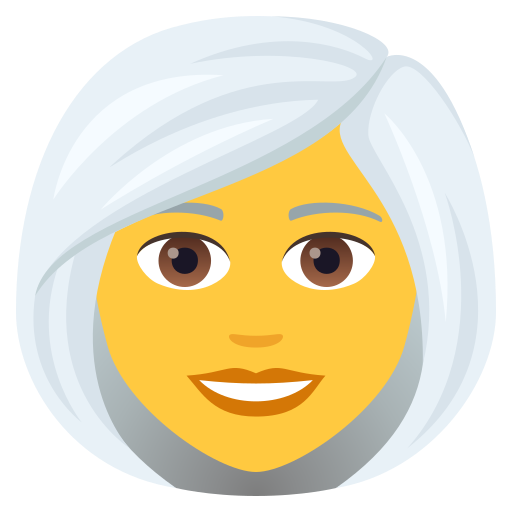 Woman: White Hair on JoyPixels