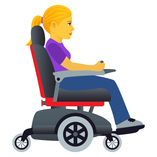 Woman In Motorized Wheelchair Facing Right on JoyPixels
