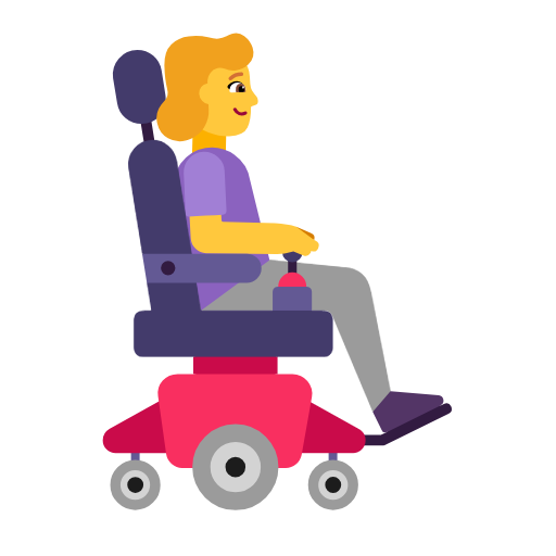 Woman In Motorized Wheelchair Facing Right on Microsoft Fluent