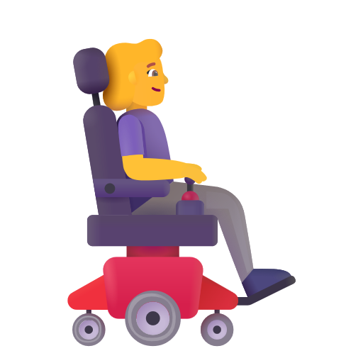 Woman In Motorized Wheelchair Facing Right on Microsoft 3D