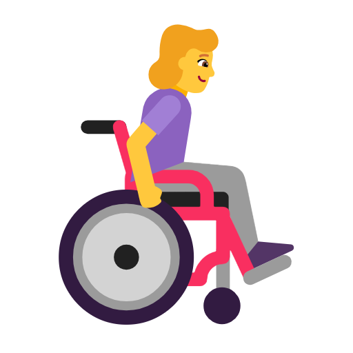 Woman In Manual Wheelchair Facing Right on Microsoft Fluent