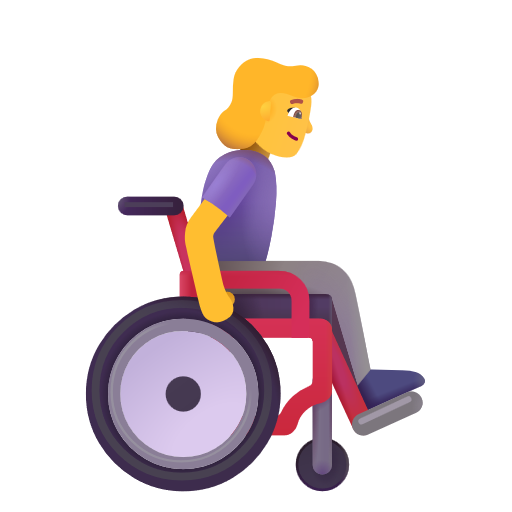 Woman In Manual Wheelchair Facing Right on Microsoft 3D