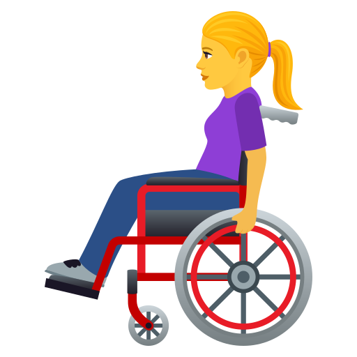 Woman In Manual Wheelchair on JoyPixels