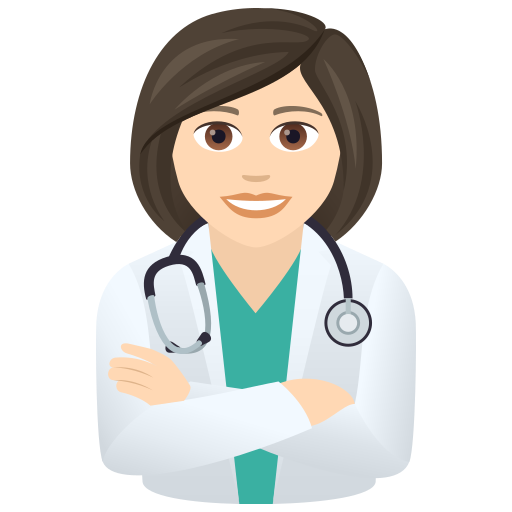 Woman Health Worker: Light Skin Tone on JoyPixels