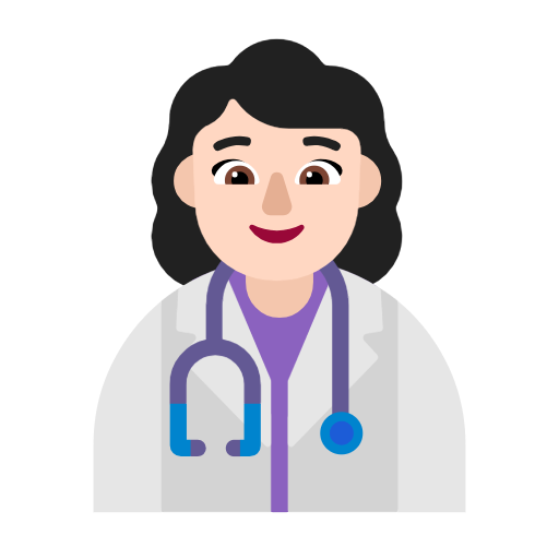 Woman Health Worker: Light Skin Tone on Microsoft Fluent
