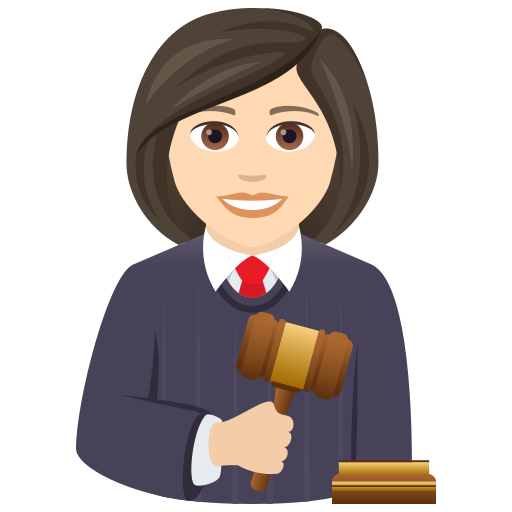 Woman Judge: Light Skin Tone on JoyPixels