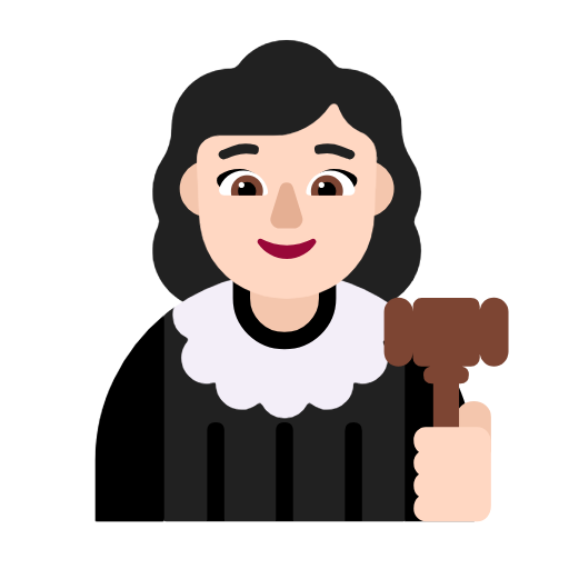 Woman Judge: Light Skin Tone on Microsoft Fluent
