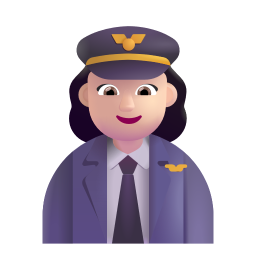 Woman Pilot: Light Skin Tone on Microsoft 3D
