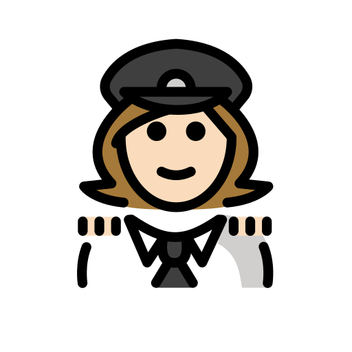 Woman Pilot: Light Skin Tone on OpenMoji