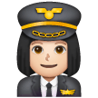 Woman Pilot: Light Skin Tone on Samsung